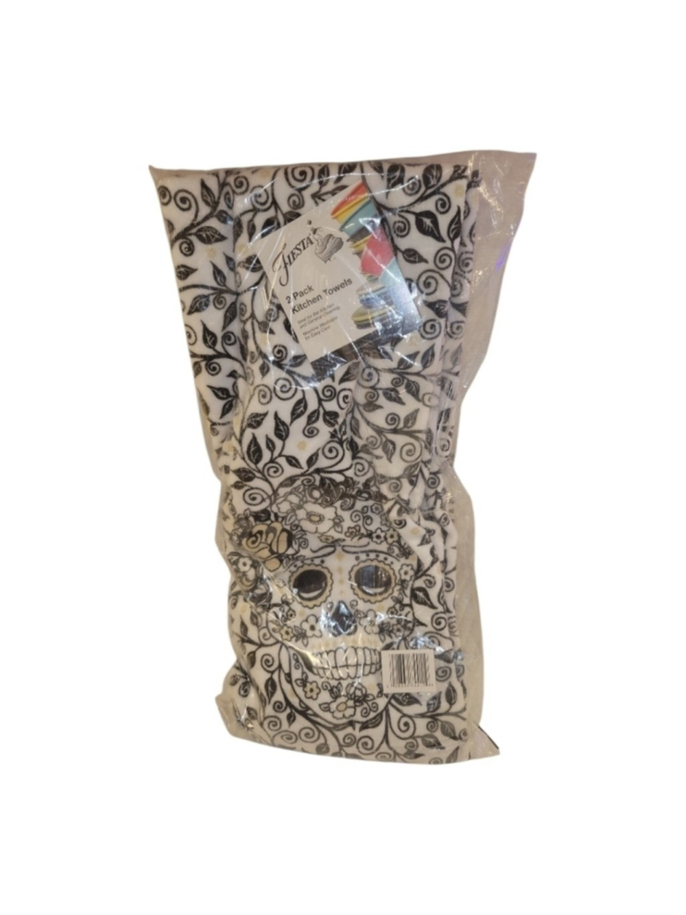 Fiesta Black and White Skull Towels